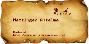 Maczinger Anzelma névjegykártya
